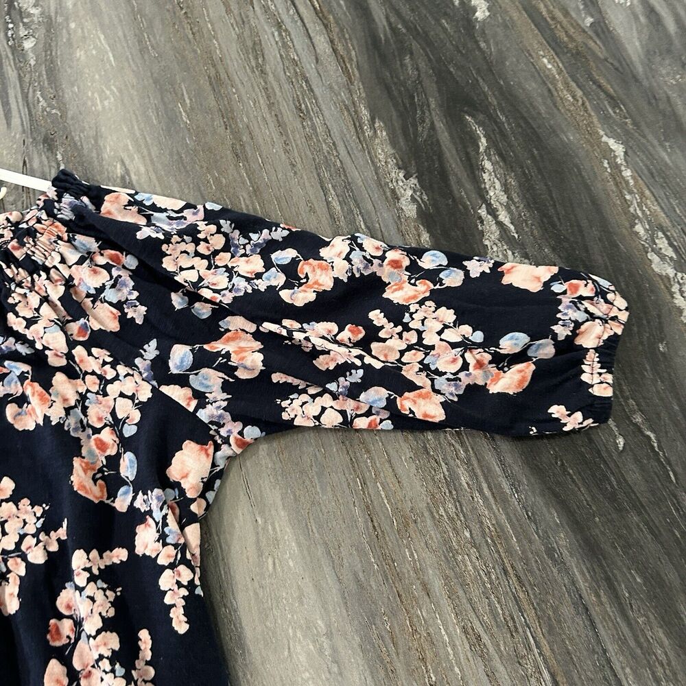 J Jill Top XL Floral Boho Off Shoulder Cottagecore Stretch Feminine Dainty - Picture 4 of 10